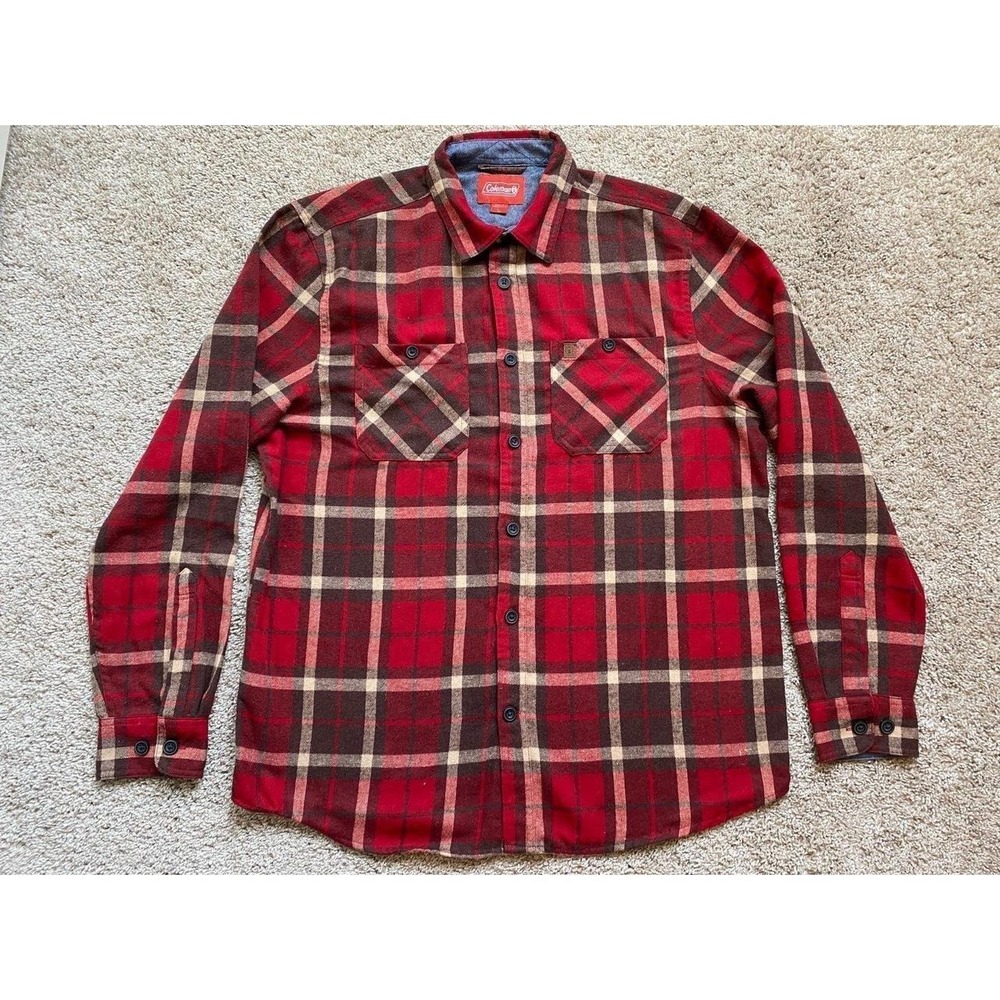 Coleman Shirt Men Large Flannel Button Up Workwear Gorp S10